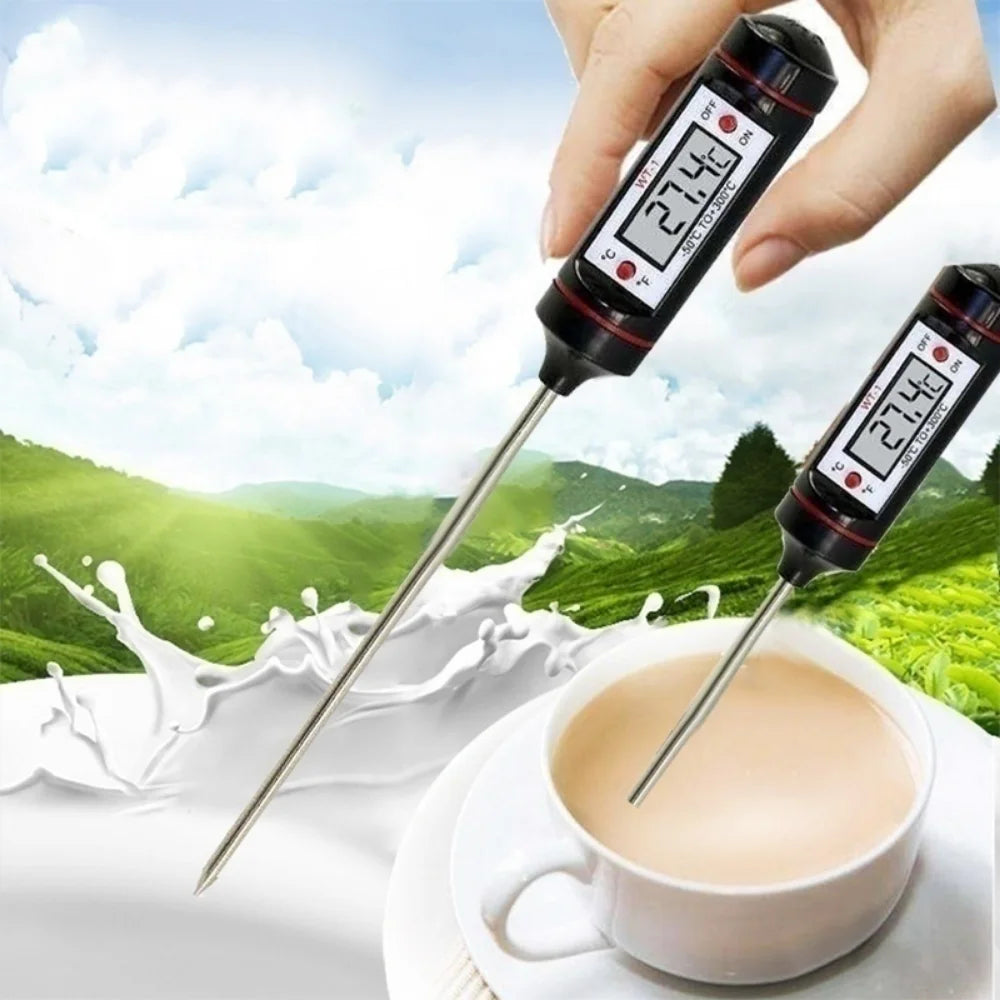 Digitale vleesthermometer met LCD-display – meet nauwkeurig temperatuur van melk, thee, vlees of BBQ binnen seconden.