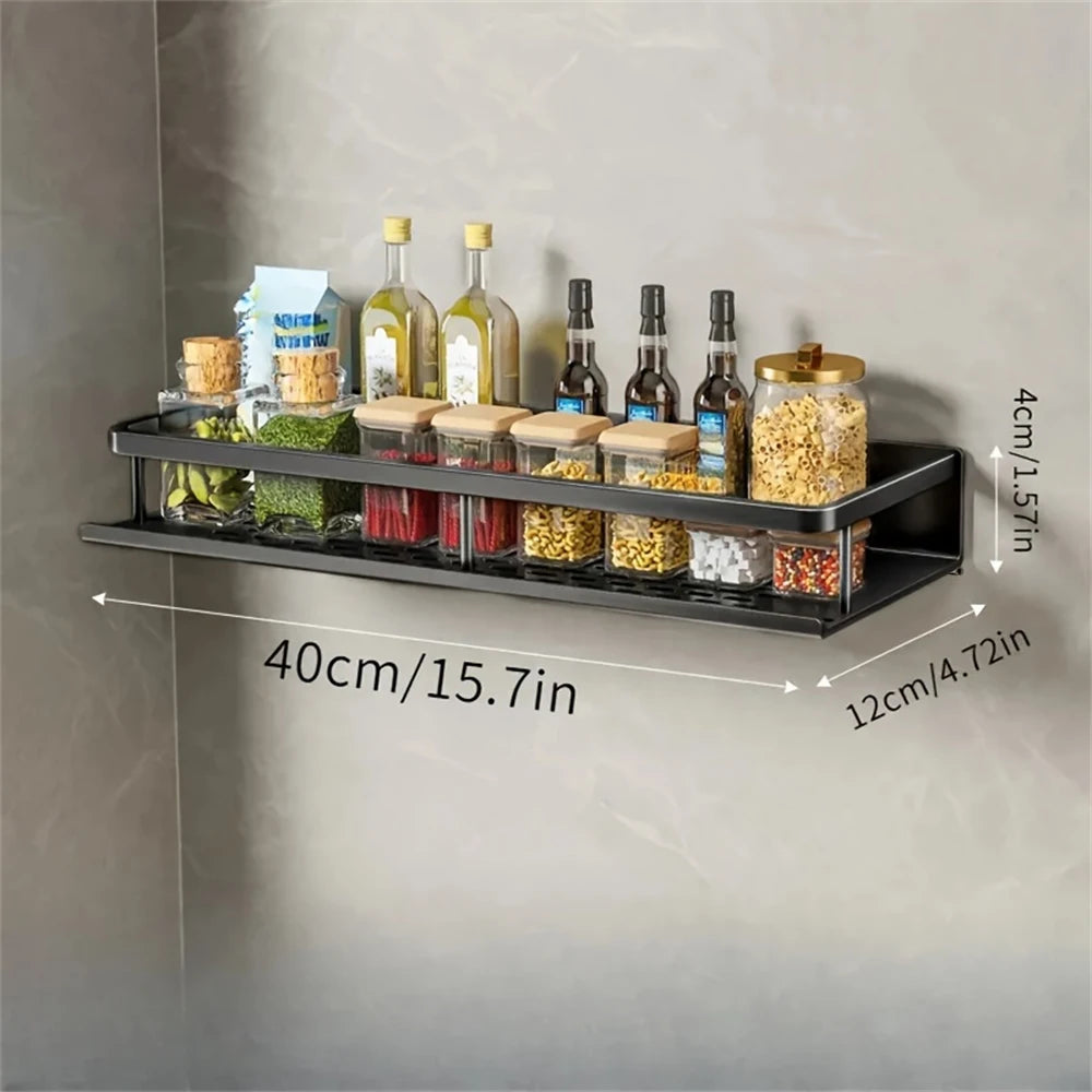 Compact DH Multi-Functional Storage Rack van 40×12×4 cm. Perfect voor kruiden, flessen en droge ingrediënten. Ruimtebesparend en stijlvol design.