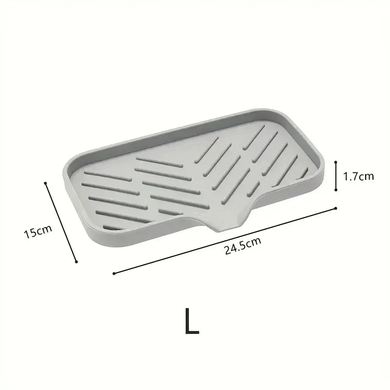Flexibele siliconen mat voor bij de kraan – hittebestendig, duurzaam en makkelijk schoon te maken.