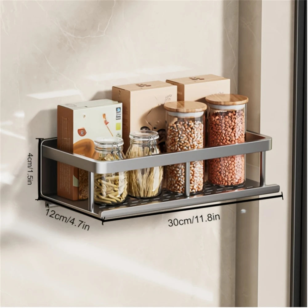 DH Multi-Functional Storage Rack 30×12×4 cm. Perfect voor droge voeding, potten en verpakkingen. Stijlvol wandrek dat ruimte creëert in je keuken.