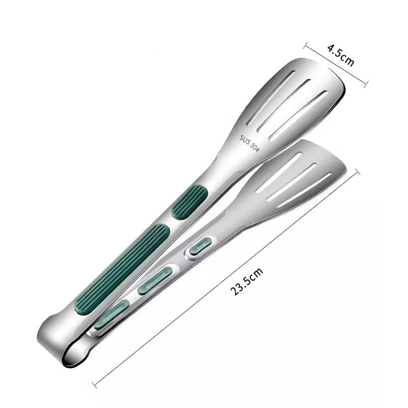Roestvrijstalen DH keukentang 23.5 cm met brede antislip grip – perfect voor BBQ, koken en serveren van vlees of groenten.